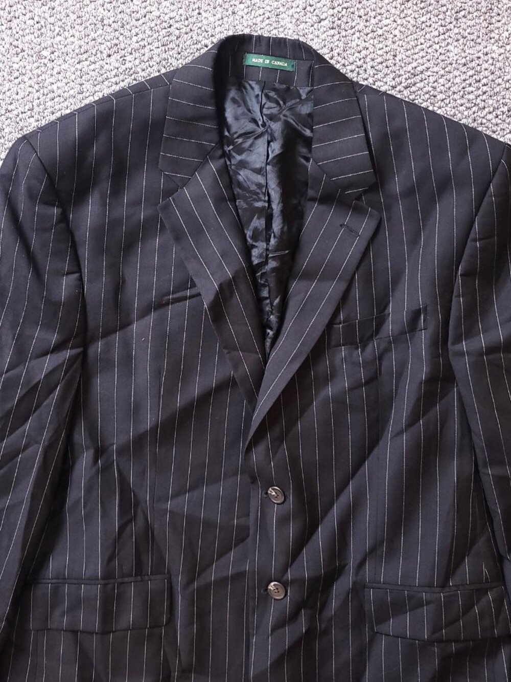 LRL Ralph Lauren Blazer Mens 43R Wool Striped Black White Suit Jacket